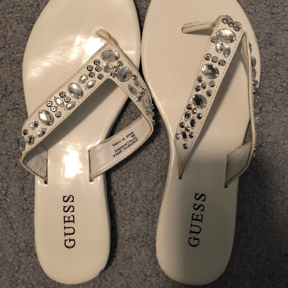White Guess Sandals